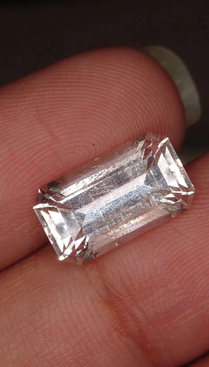 4.3ct Emerald Faceted Morganite Loose Gemstone from Madagascar — view 1